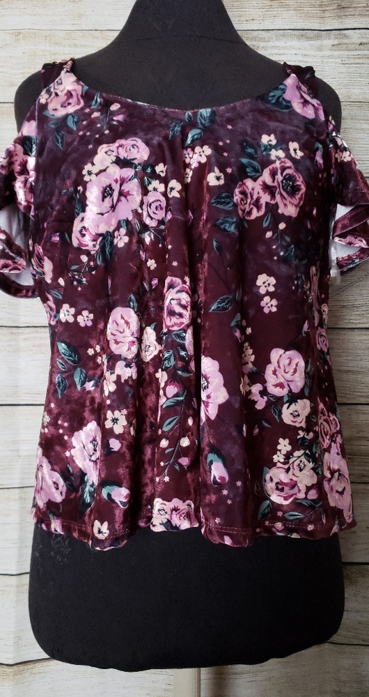 Random Florals Shoulder Top